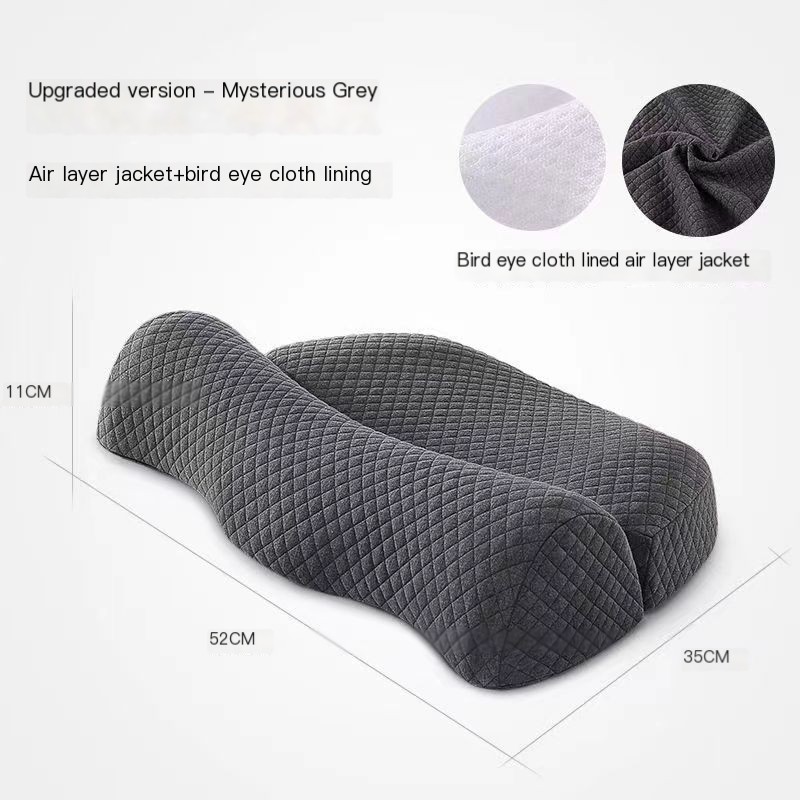 Memory foam pillow with breathable, eco-friendly fabric for neck pain relief.