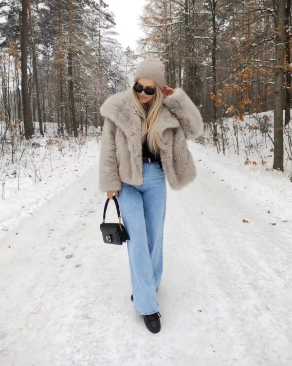 Faux fur coat